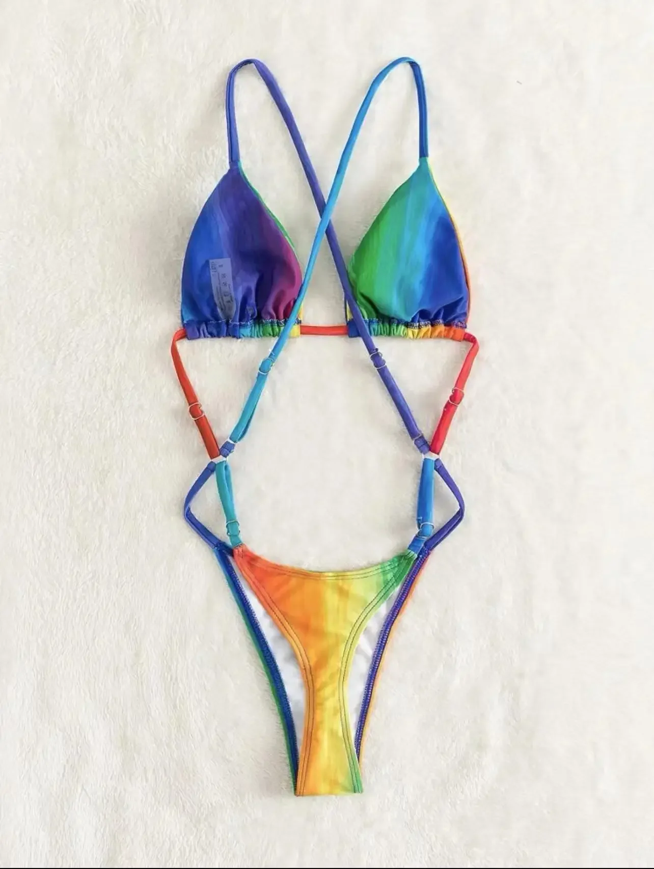 One Piece Swimsuit Sexy Gradient Color One Piece Swimsuit Colorful Patchwork Push Up Micro Bikini Beach Cut Out Bathing Suit Trikini Swimwear one piece swimsuit women swimsuit