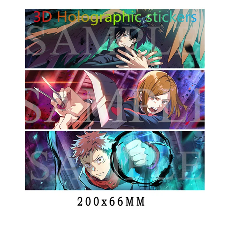 

1PCS 3D Holographic Sticker Jujutsu Kaisen Gojo Satoru Itadori Yuji Dynamic Magic Creative Waterproof Car Sticker Notebook