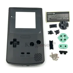 Deluxe Replacement Housing Shell with Rubber Pads and Buttons for GameBoy Color - 19 Vibrant Color Options (Black)