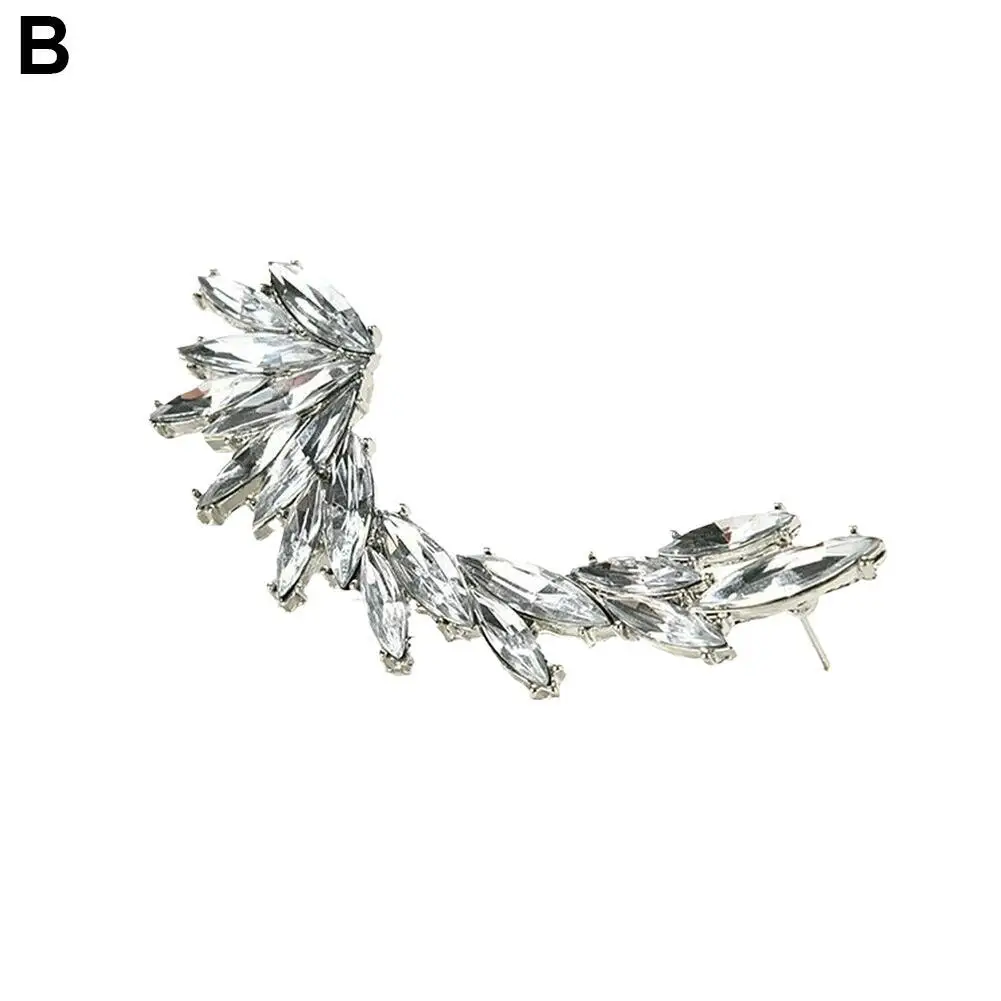 Ear Clip Earrings Clip Earrings Ear Clip Ear Accessories 1Pcs Punk Horse Eye Crystal Earrring Climber Ear Clip Cuffs Earrings For Women Statement Jewelry Earrings For Women