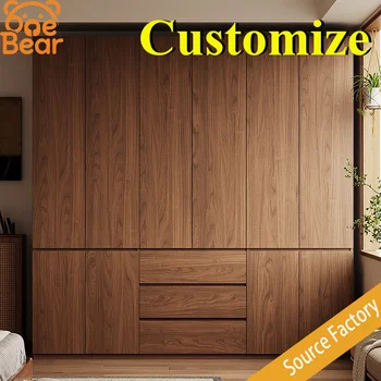 Armadio Componibile, Camera da Letto, Uso Domestico, Mobile Contenitore Personalizzato in Legno Massello, Armadio Color Noce.