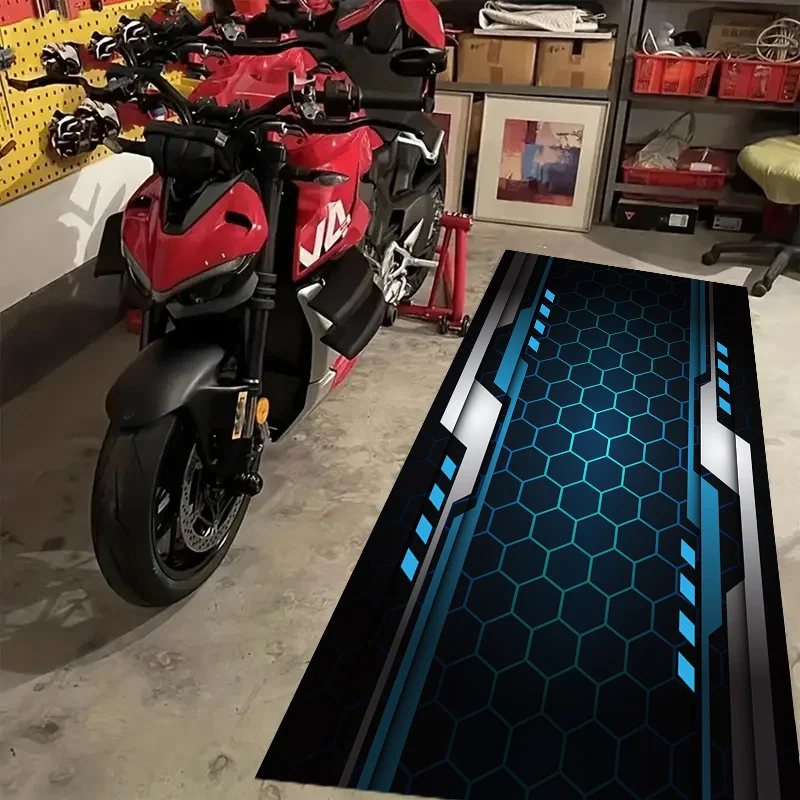 VIKAMA Motorrad-Garagenbodenmatte Renn-Displaymatte Ölbeständiger Verschleißfester Teppich für Werkstatt Flur Heimdekoration – Detail 3