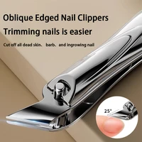 Nail Clippers Stainless Steel Sharpest Nail Cutter Duty Curved Edge for Adult Men Women Swing Out Nail Cleaner/File