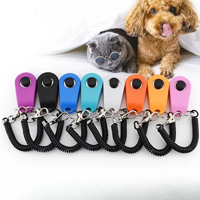 Dog Cat Pet Training Clicker With Wrist Strap Training Supplies For Dogs Cats Pet Clicker Dog Supplies Trainings dog supplies