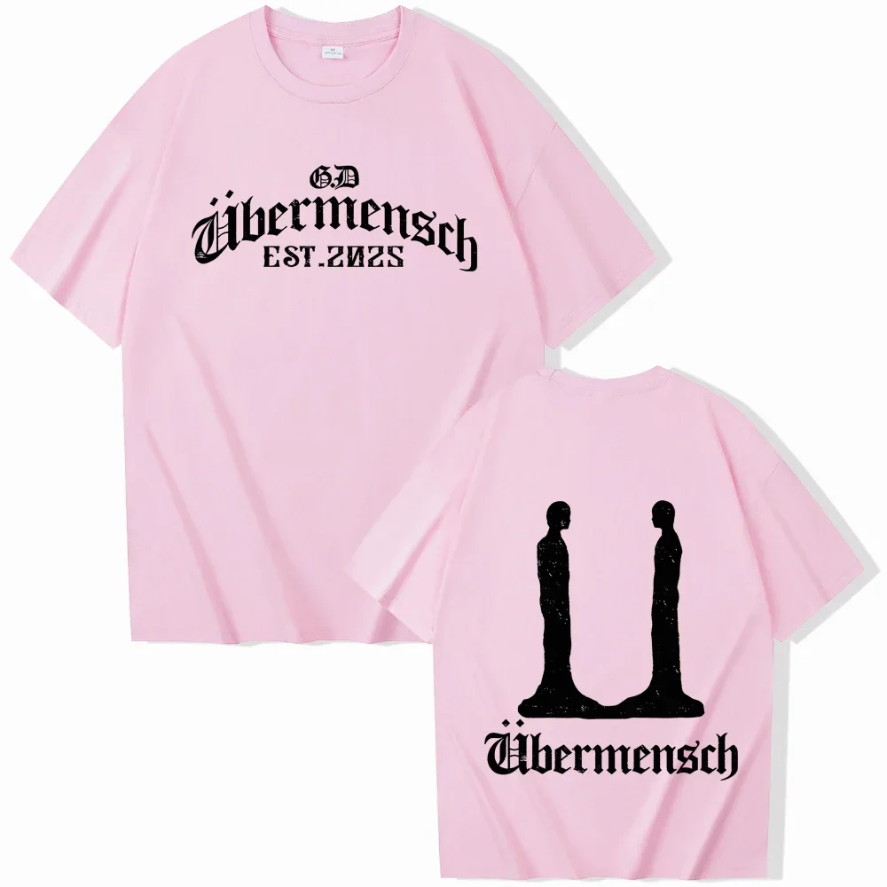 新品G-DRAGON Übermensch Tシャツ半袖XLサイズホワイトピンク Gdragon-Ubermensch 2025 T-shirt Man Women Harajuku O-neck