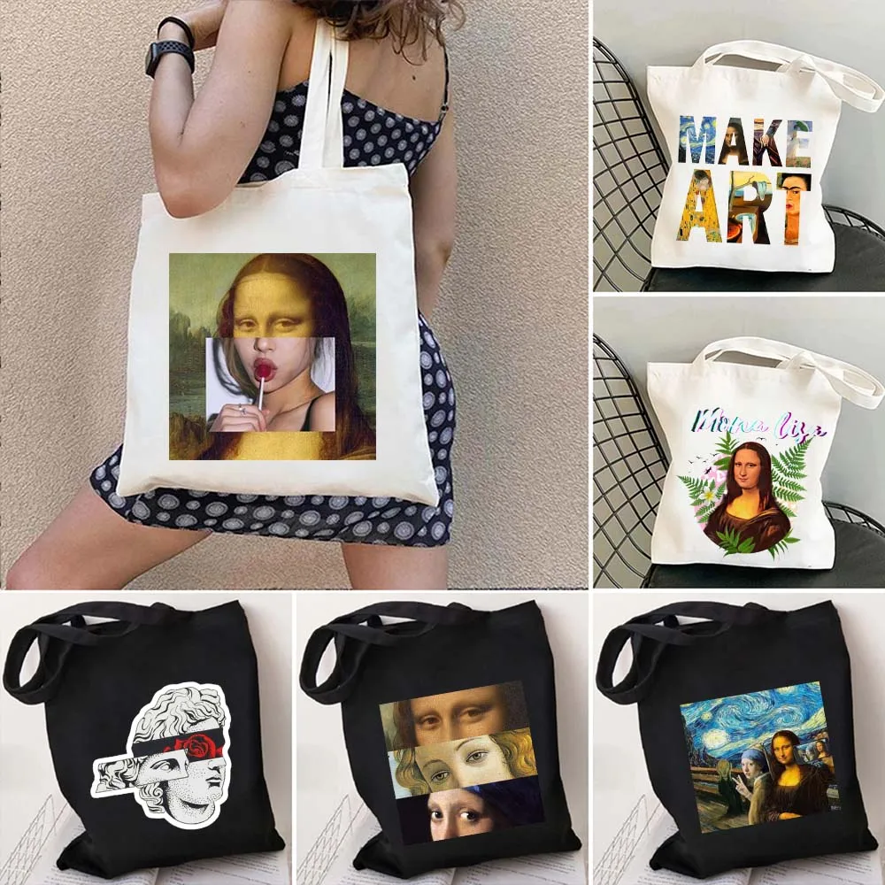 Women Bag Famous Paintings | Women Handbag Bag Art | Bags Mona Lisa Woman -  Famous Tote - Aliexpress
