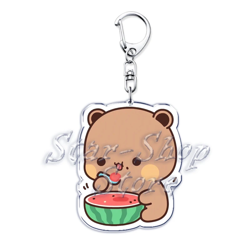 Bubu Dudu Rose Love Schlüsselanhänger Paar Bär Panda Acryl Schlüsselanhänger für Zubehör Tasche Anhänger Schlüsselanhänger Schmuck Fans Liebhaber Geschenke – Detail 27