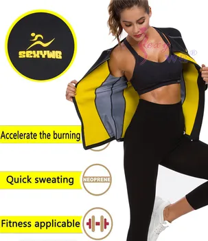 SEXYWG Slimming Body Shaper Fitness Women Neoprene Sauna Jacket Waist Trainer Shapewear Zipper Yoga Shirt Long Sleeve Blouse 3