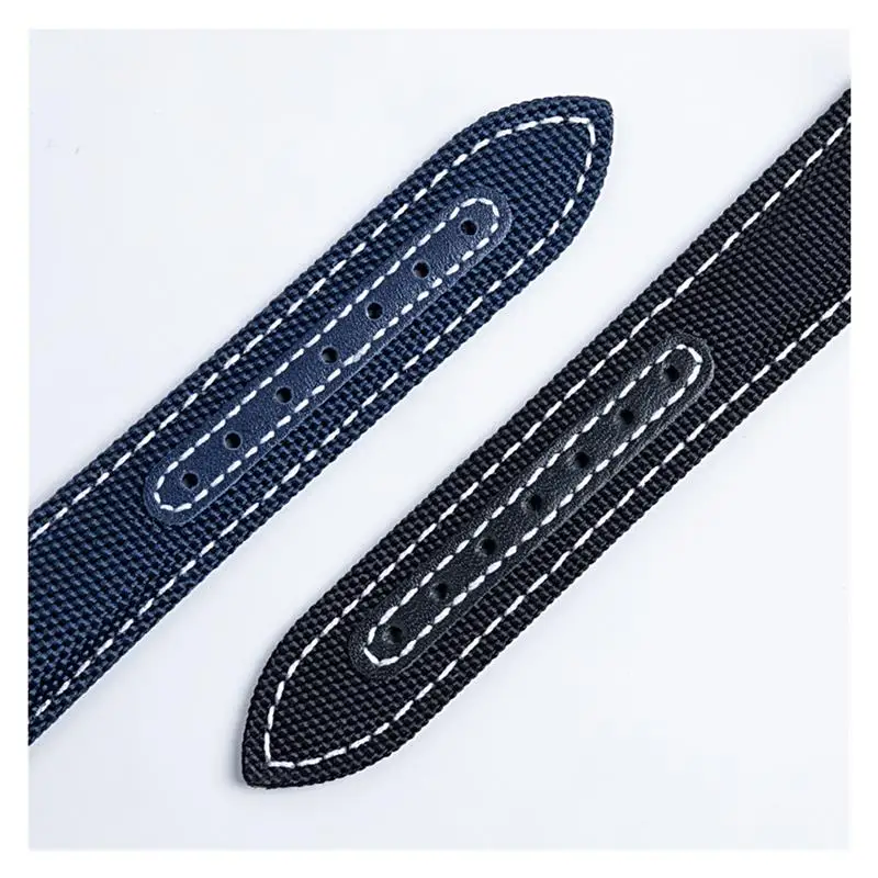 SCHIK 20mm 22mm Nylon Canvas Watch Band For Omega Strap Seamaster 300 AT150 Fabric Leather AQUA TERRA150 Watchband Deployment