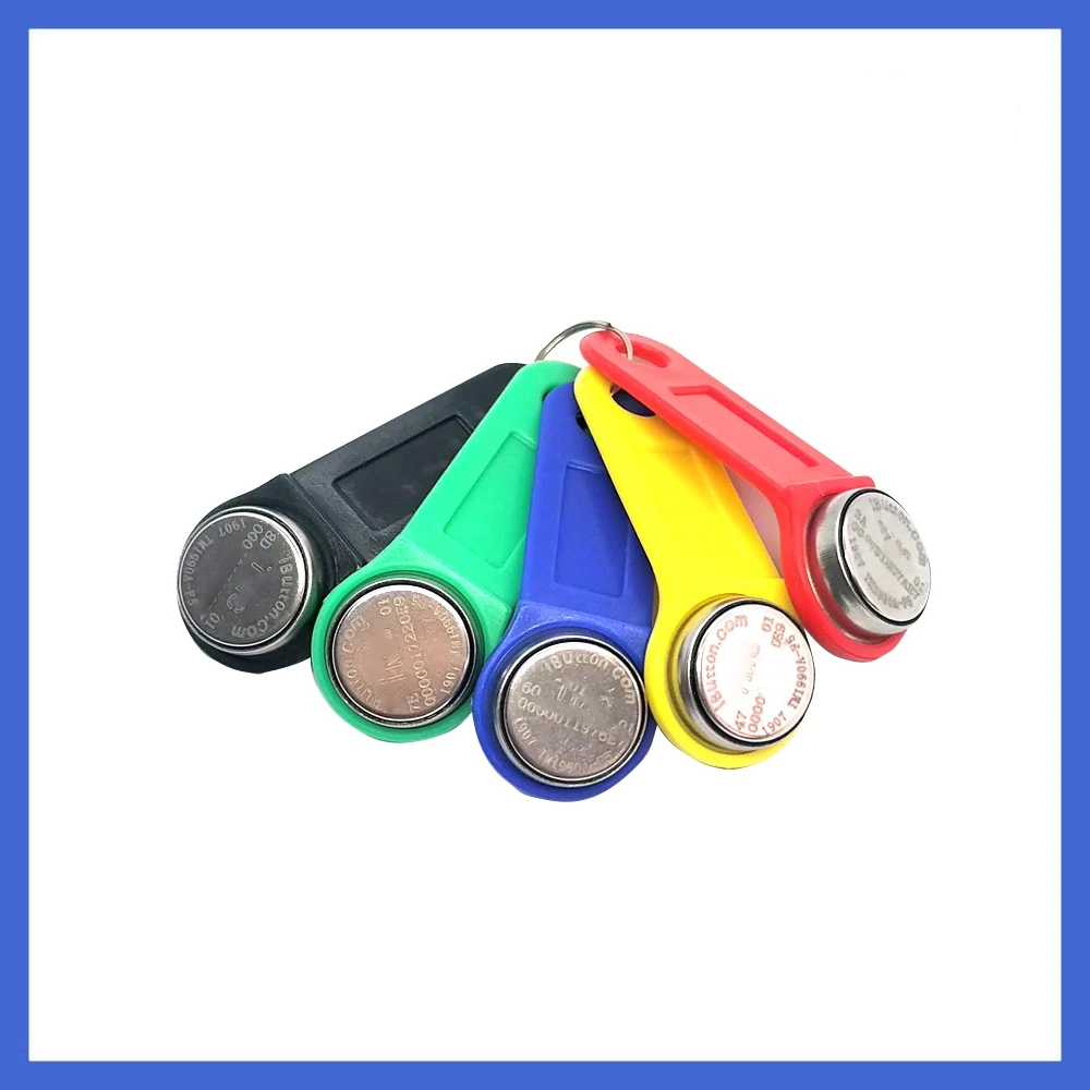 Dallas DS1990A DS1990 F5 Serial Number iButton I-Button electronic key IB tag cards fobs w/ handle 100 pcs