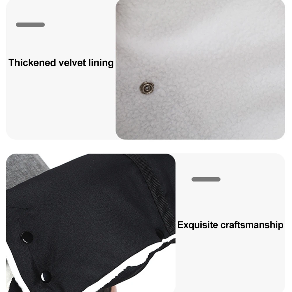 Winter Pram Hand Muff Fur Fleece Stroller Mitten Winter Warm Gloves Thicken Pram Hand Muff Mitten Windproof Stroller Accessories