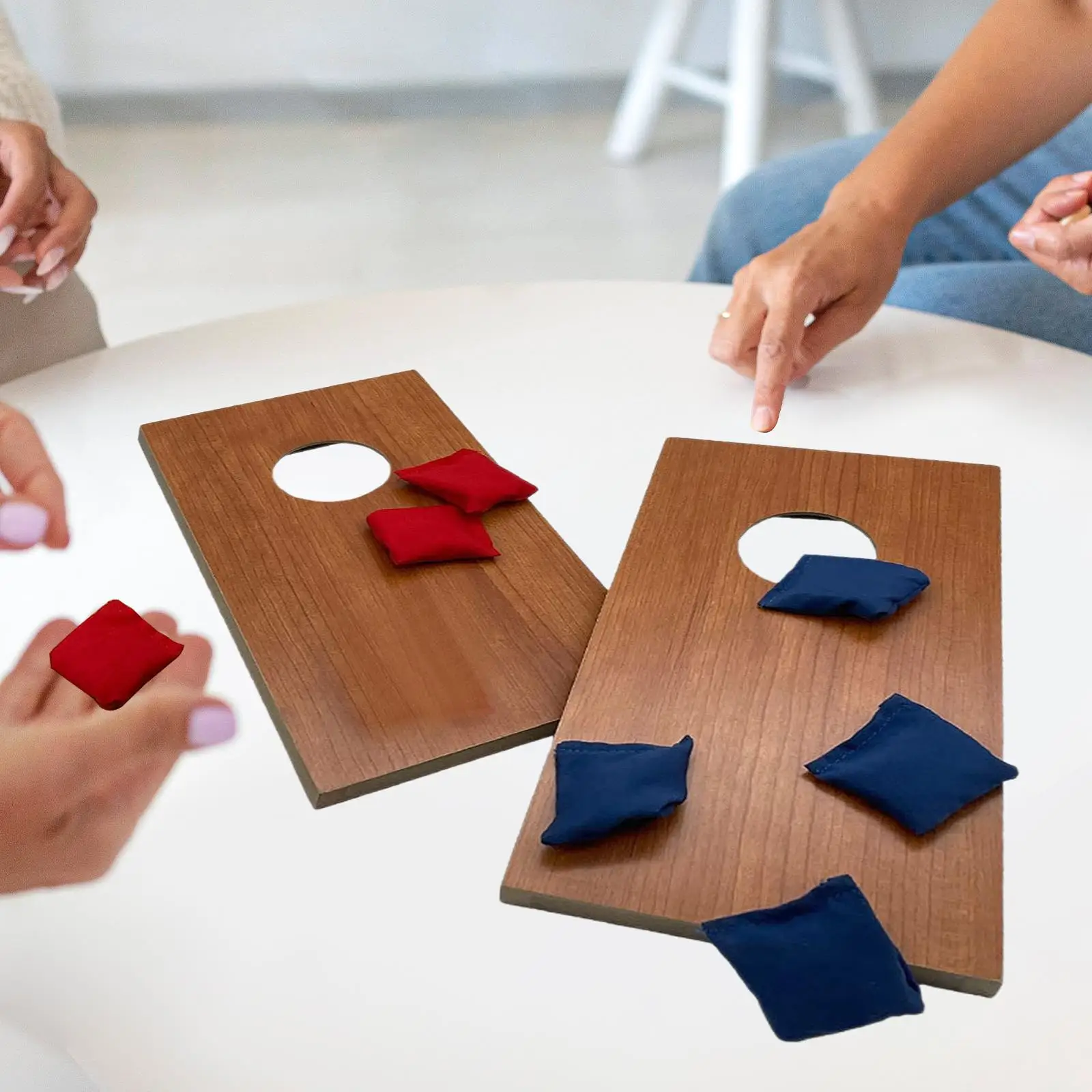 2x Wood Corn Hole Boards Set Mini Bags Toss Game Set Toss Game Outdoor Game Mini Desktop Cornhole for Men Solo Indoor