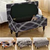1pc Printed Ottoman Footstool Cover Stretch Piano Storage Stool Covers Rectangle Non-Slip Bedside Footrest Slipcover housse pouf 1