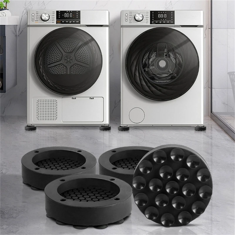 Silicone Foot Pads Pack of 4 Washing Machines Feet Washer Risers Furniture Risers Silicone Material for Washing washing machine shock absorber