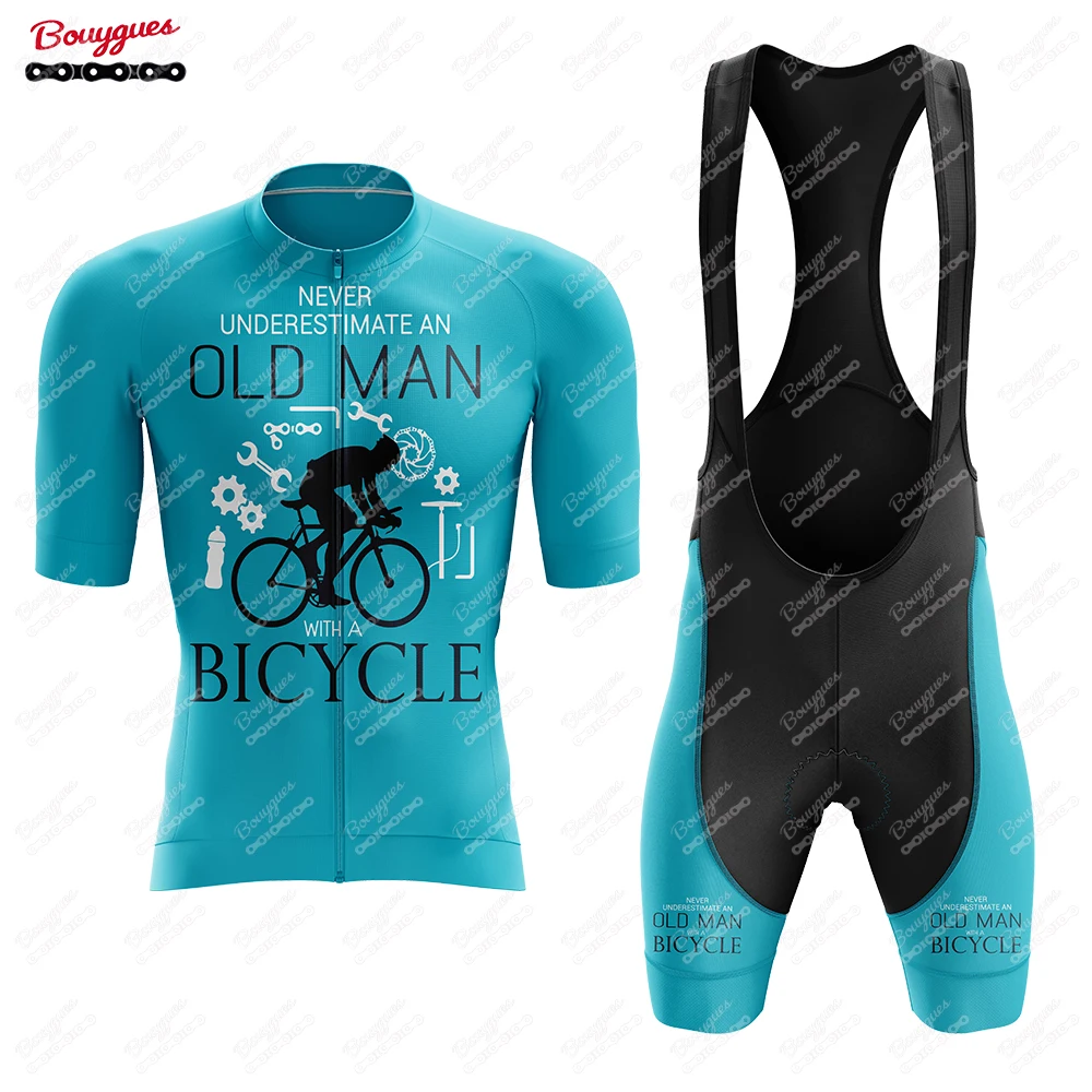 OLD MAN Cycling Jersey Set Mountain Bike Uniforms Summer Cycling Wear Bicycle Clothing Men Clothing MTB Bike Shirts