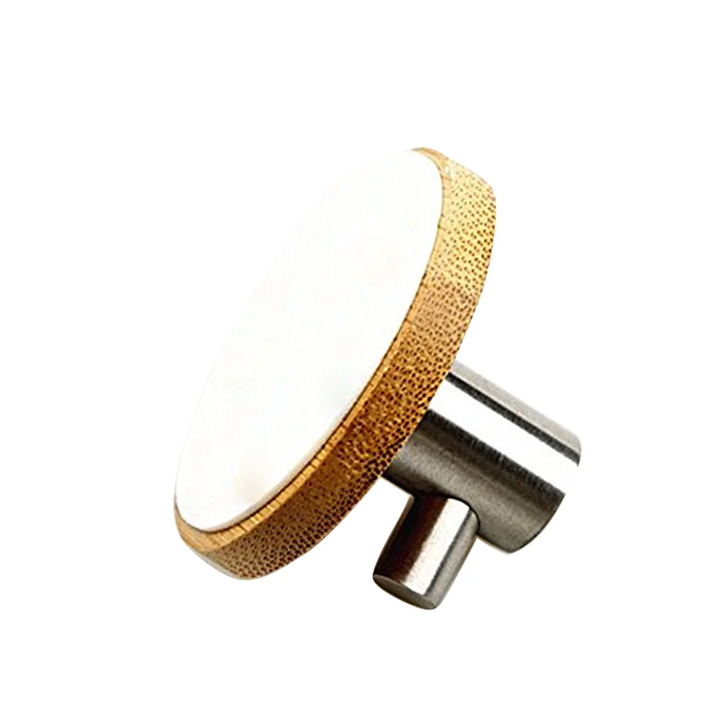 Adhesive Natural Bamboo Stainless Steel Hook Wall Clothes Bag Headphone