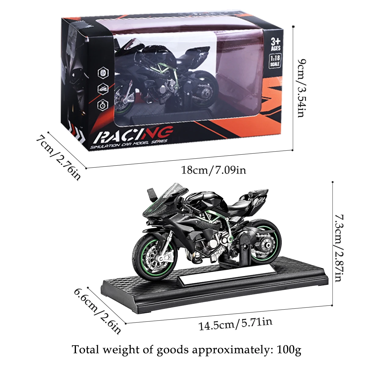 Model Diecast Motocycle Toys Ornament, 1:18/1:36 Car Rotating Rubber Rires Desktop Ornament Gifts - 5
