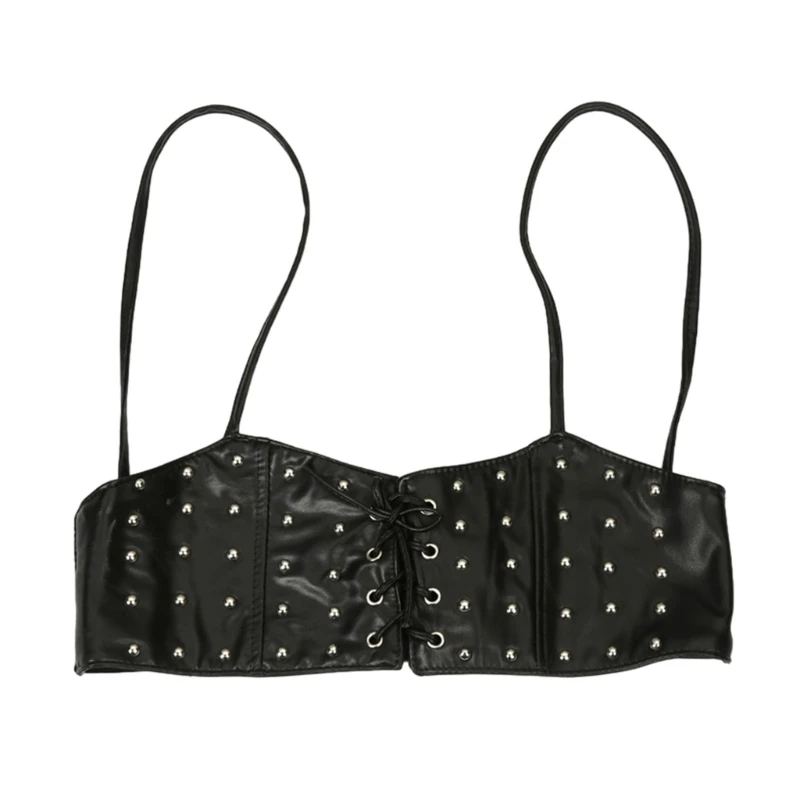 

Womens Lace Up Corset Bustier Sexy Waist Trainer Belt Bustier Steampunk Underbust Corset Outwear Rivet Underbust