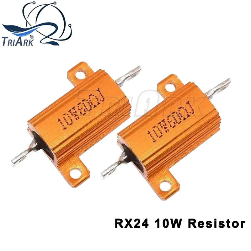 Wirewound Resistor RX24 5W 10W 25W Aluminum Power Metal Shell Case Wirewound Resistor 0.01 ~ 30K ohm