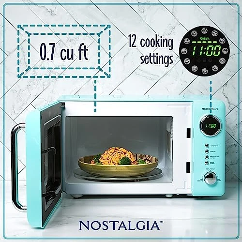 Retro Compact Countertop Microwave Oven, 0.7 Cu. Ft. 700-Watts with LED  Digital Display, Child Lock, Easy Clean Interior, Pink H - AliExpress