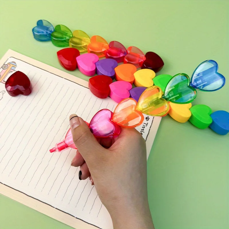 Vibrant Heart-Shaped Highlighter Set
