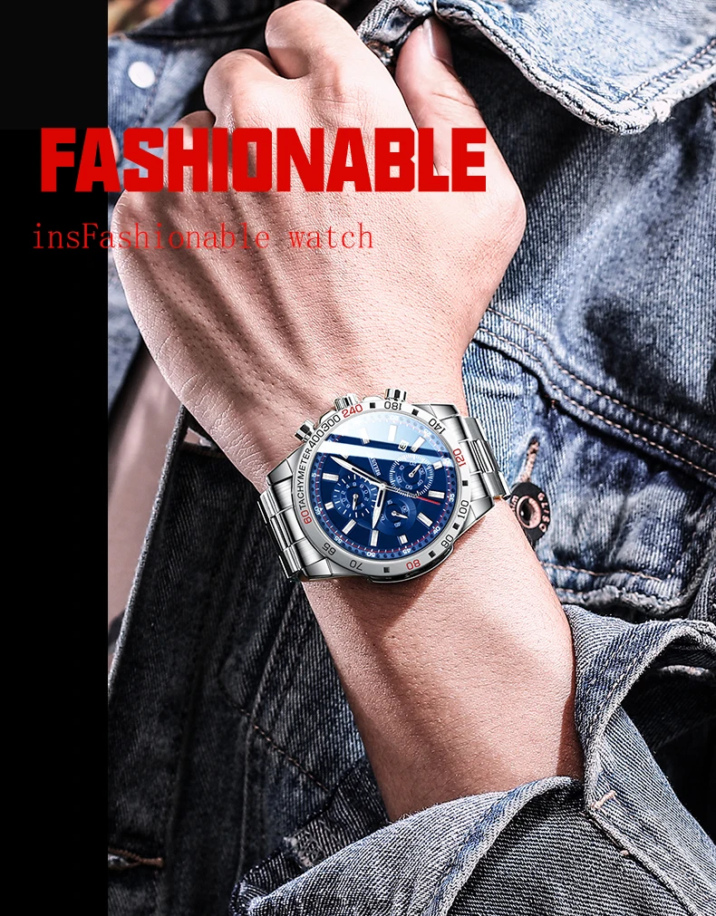 2022 Top Luxury Brand Watches For Men Sport Waterproof Quartz Men Watches Business Chronograph Stainless Steel Relogio Masculino