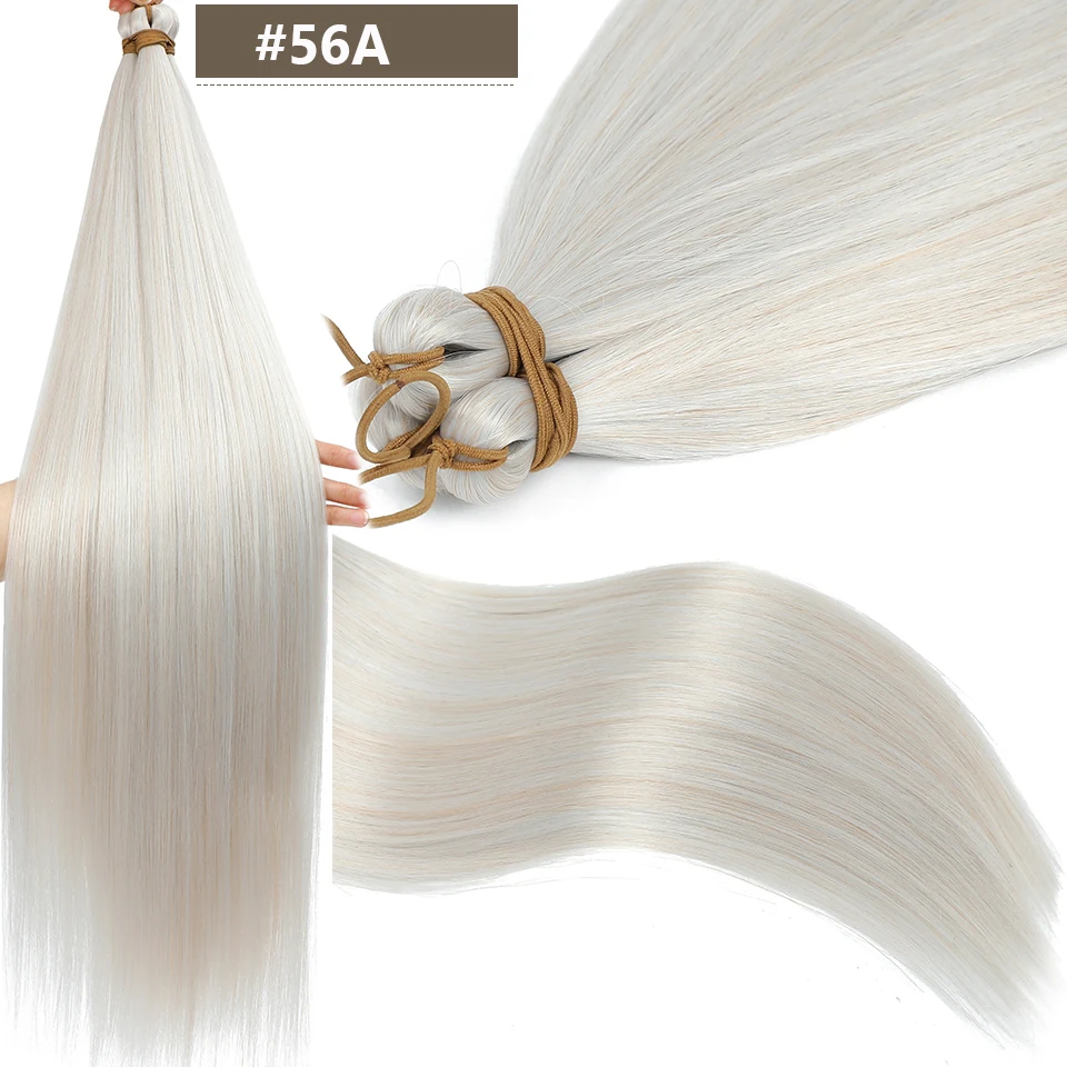 28 Zoll 300 Gramm Häkelzöpfe Glattes Haar Ombre Braun 6 # Blond 613 # Orange Hair Bio Hochtemperatur-Synthetikhaar – Detail 18