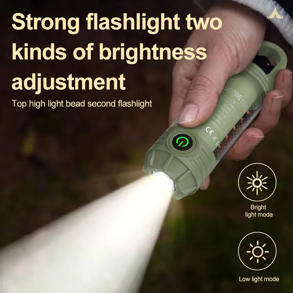 Multi Functional Outdoor Camping Light LED Night Riding Light Rechargeable Flashlight Night Waterproof Travel