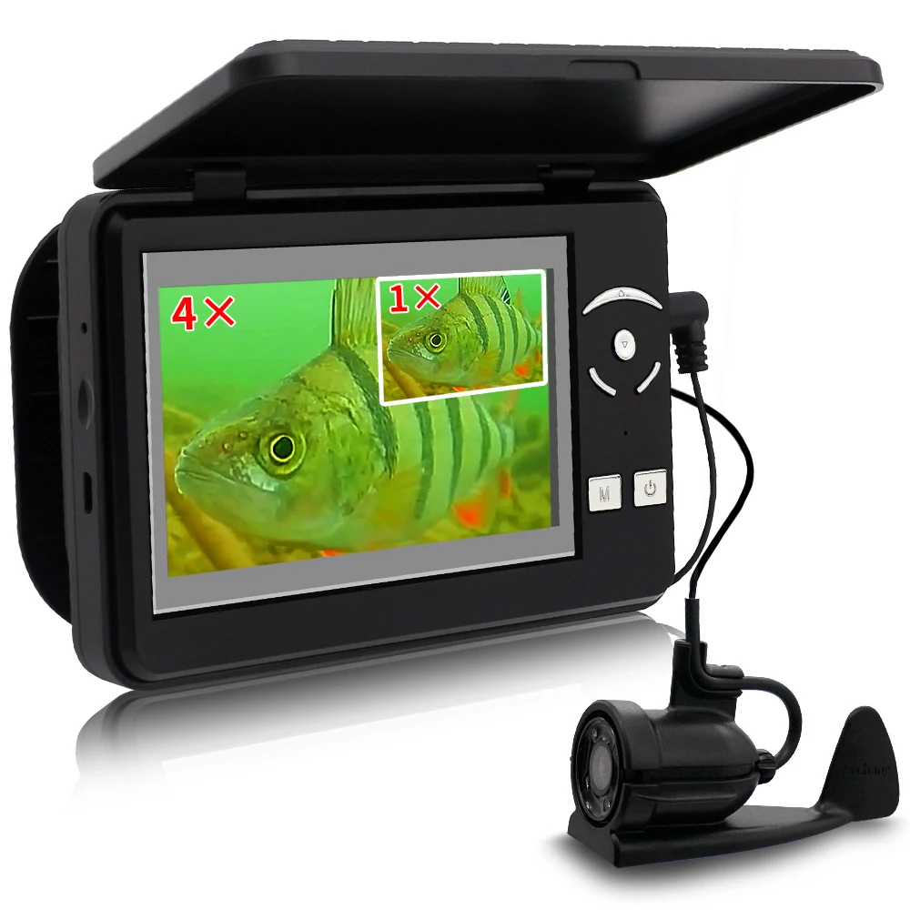 Erchang 4.3" Underwater Camera For Fishing 4x Digital Zoom Underwater Fisherman Camera 15M 1000TVL Infrared Led Ice Fishing