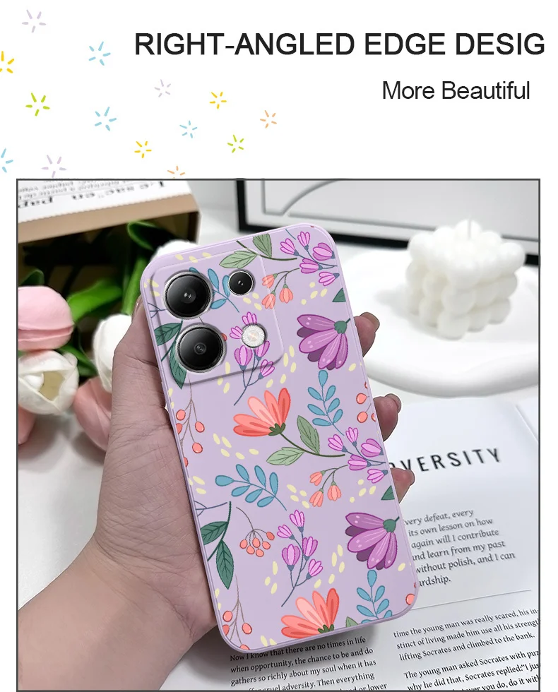 Blumen Tanz Telefon Fall Für Xiaomi Redmi Hinweis 14 13 12 12S 11 11S 10 10S 9 9S Pro Plus 4G 5G Flüssige Silikon Abdeckung – Detail 4
