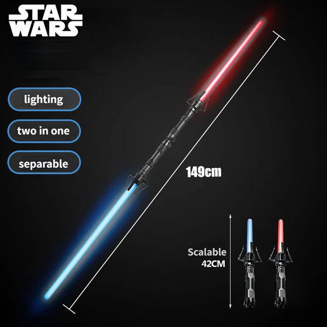 Espada láser de juguete de Star Wars, espada doble retráctil dos en uno, espada  láser roja y azul, sable láser Jedi súper genial, juguete de Cosplay,  regalo para niños - AliExpress