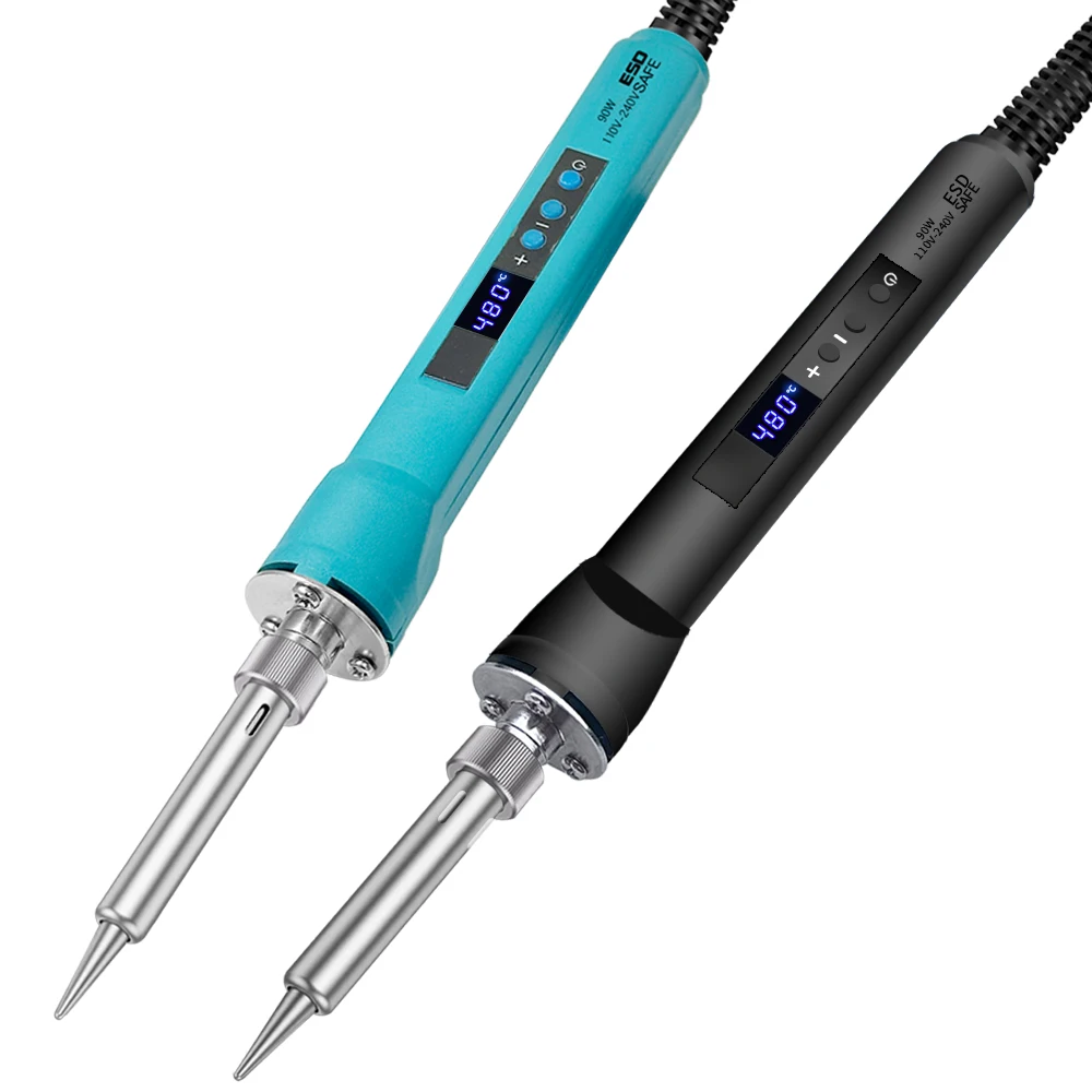 Soldering Iron Kit 90W digital LCD Soldering Iron set kit temperature adjustable welding tool set fast heating 4 wire heating element