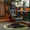Gaming Chair Retro PU Leather Video Game Chair with Large Lumbar Support, Linkage Armrests, Ergonomic Computer Chair for Gaming 3