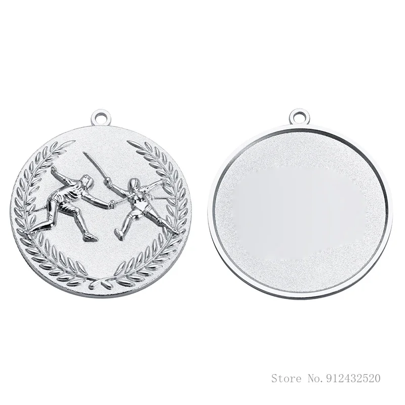 Metal Fencing Relief Medals, Sports Awards Souvenir Martial Arts, School Company Competition Creative Hang your neck Medal, 2Pcs