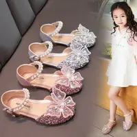 Summer Baby Girl Sandals Sequins Bow Pearl Rhinestone Princess Toddler Soft Sole Fashion Flat Heel Beach Kids Water Shoes 여아샌들 3