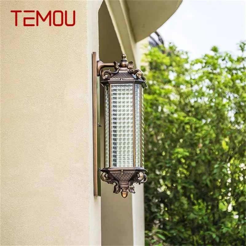 

TEMOU Outdoor Wall Lamp LED Classical Retro Luxury Light Sconces Waterproof IP65 Decorative for Home