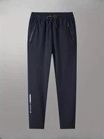 Pantalon droit décontracté pour hommes, doux, extensible, taille élastique, survêtement, classique coréen, bleu, noir, gris, marque, grande taille 3