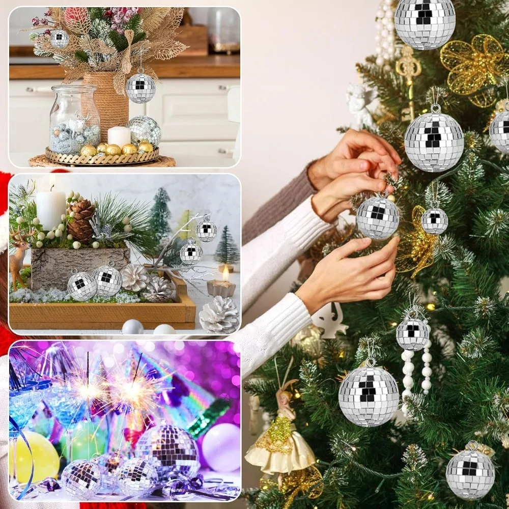 10 Stück 2–6 cm Disco-Spiegelkugeln für Geburtstagstorte, Hochzeit, Neujahr, Weihnachten, Karneval, Maskerade, Party, Heimdekoration, Ornamente – Detail 9