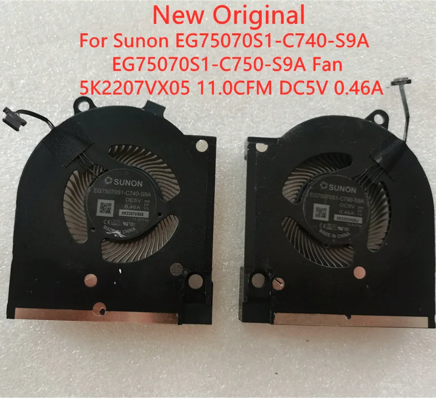 

New Original Laptop CPU GPU Cooling Fan For Sunon EG75070S1-C740-S9A EG75070S1-C750-S9A Fan 5K2207VX05 11.0CFM DC5V 0.46A