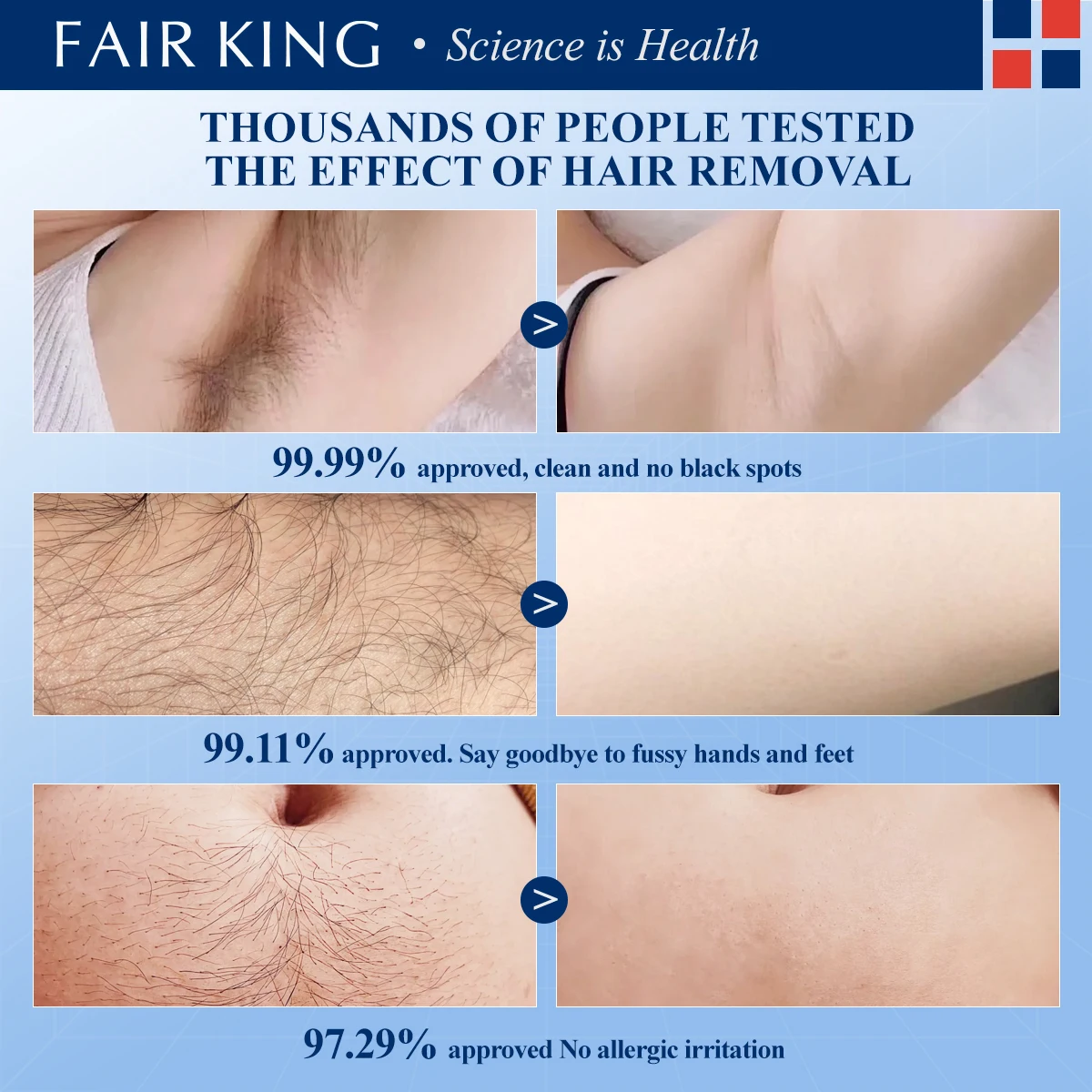 FAIR KING Men and Women Herbal Depilatory Cream Hair Removal Painless Cream for Removal Armpit Legs Hair Body Care Shaving 40g 3
