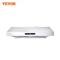 VEVOR Under Cabinet Range Hood Dual Motors Ductless Kitchen Stove Vent Permanent Filter Touch Control Panel Silver (30 inch) 1