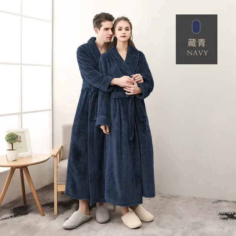 Men's Thick Large Bathrobe Lengthened Pajamas Autumn and Winter Home Plush Couple Pajamas men bodysuits men lingerie