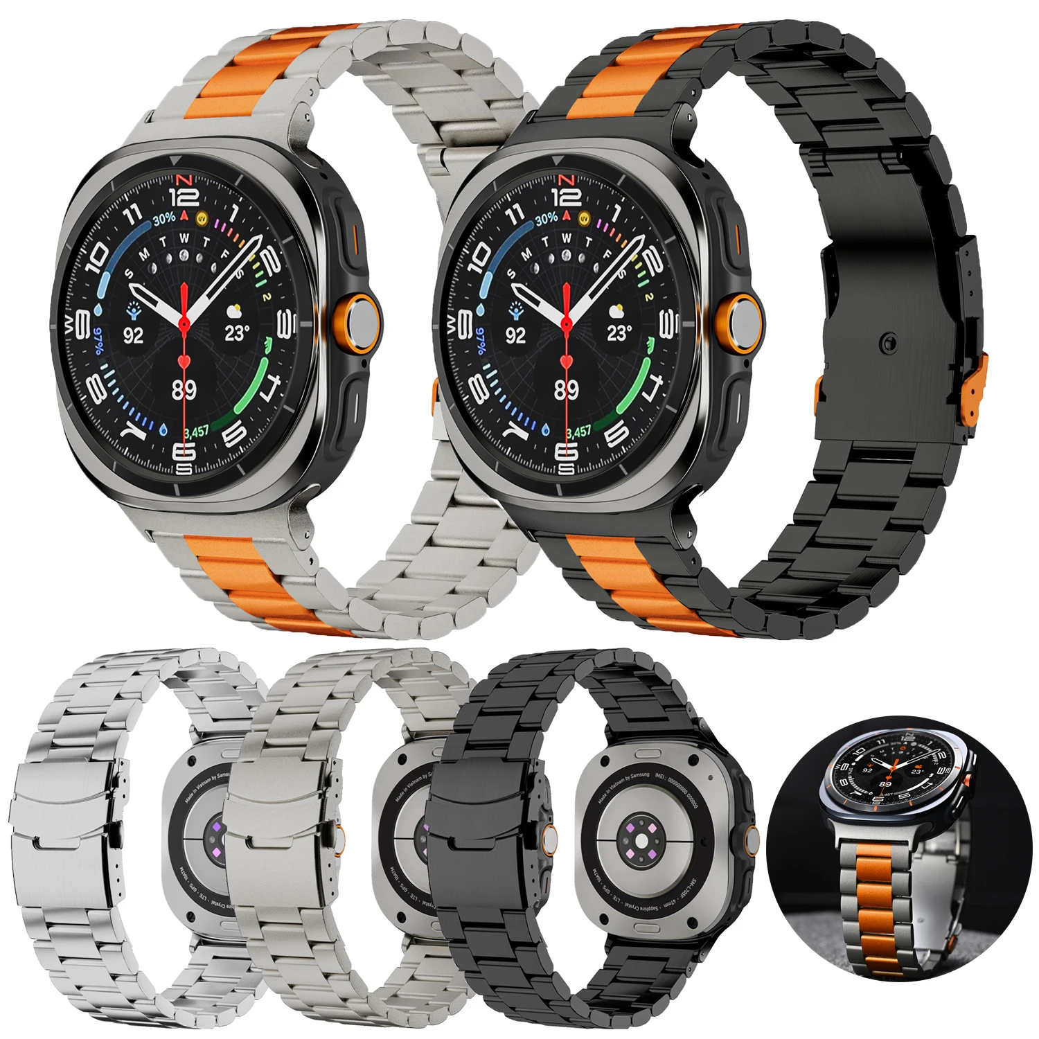 Luxury Stainless Steel Bracelet for 47mm Watch – Men's Metal Strap