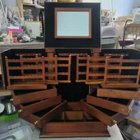 European Style Retro Wooden Jewelry Box Organizer Large Capacity Designer Solid Wood Jewelry Earrings Storage Box Home Princess 1