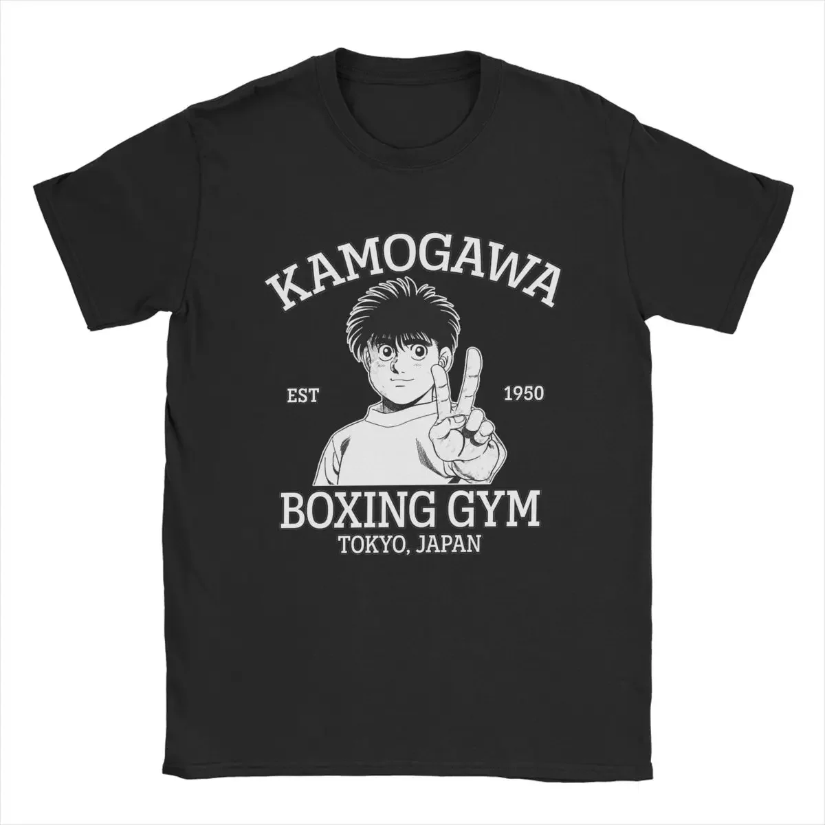 

Футболка Kamogawa мужская хлопковая с круглым вырезом, Забавный топ с коротким рукавом в стиле аниме, для боксерского зала, тренажерного зала, Хаджима, Ippo