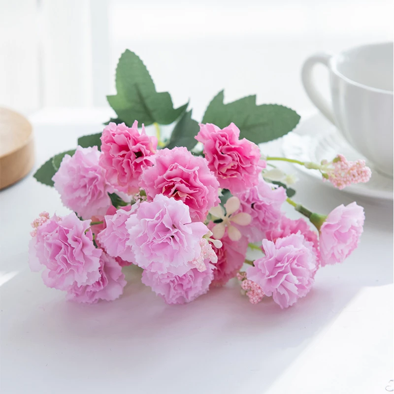 Künstliche Blume Nelke Kranz DIY Geschenk Hause Vase Tisch Party Hause Outdoor Garten Hochzeit Brautstrauß Auto Dekor Sammelalbum – Detail 9