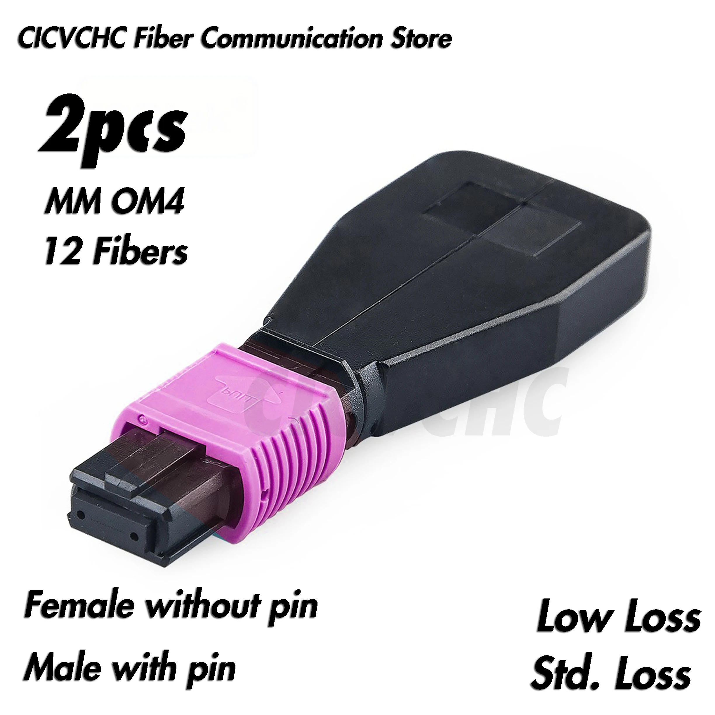 2pcs 12 Fibers MPO/UPC Loopback Module OM4 with Elite or Standard Loss