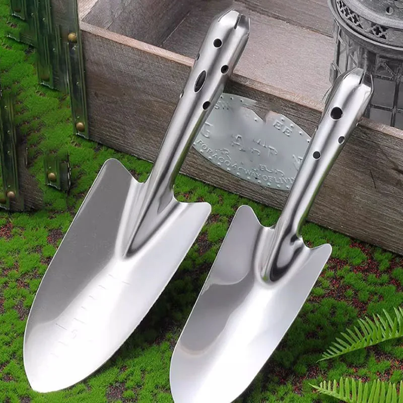 Trädgårdsspade i rostfritt stål för plantering och jordluftning_voghion.com