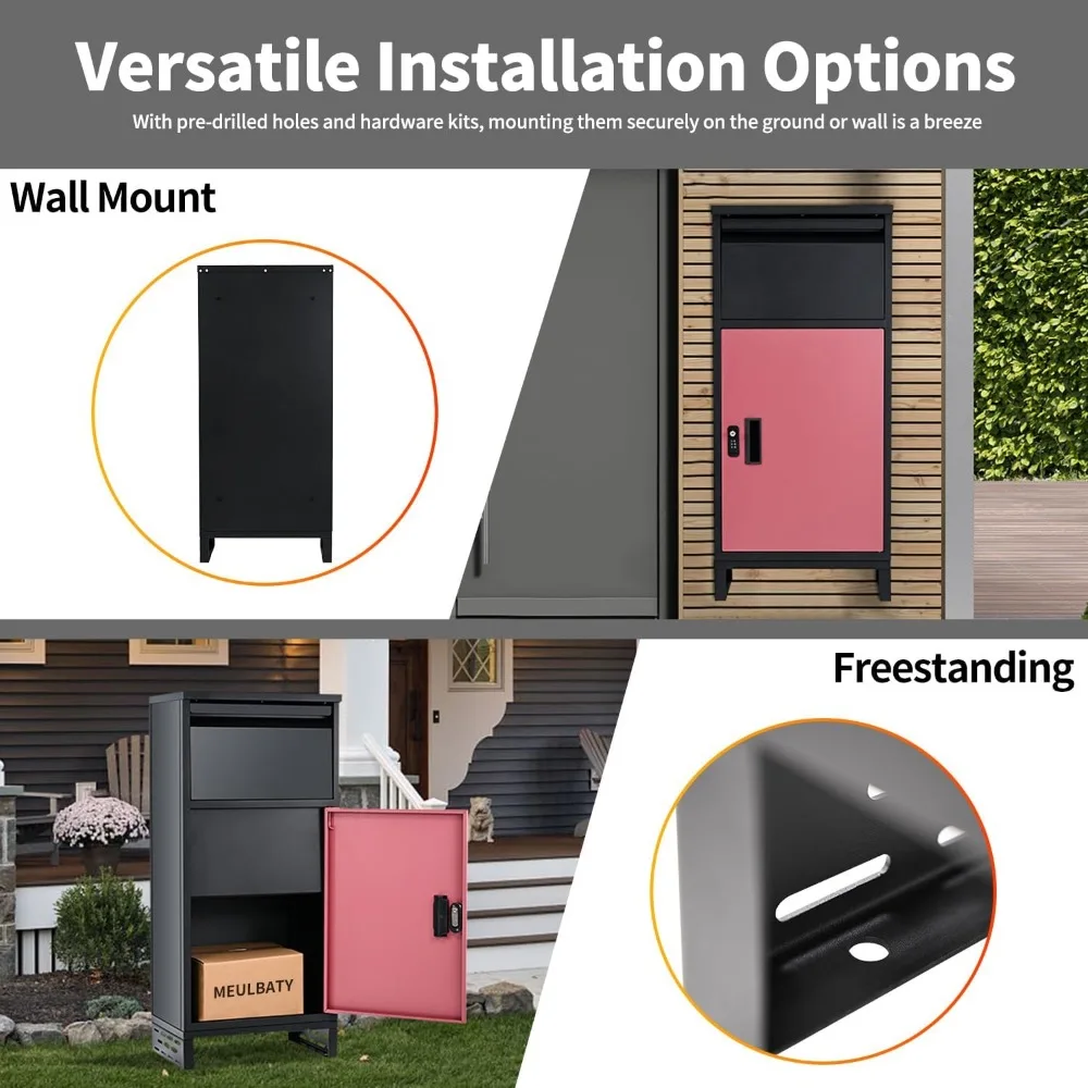 Package Delivery Boxes for Outside, Extra Large Lockable Parcel Drop Box for Outdoor, Waterproof Galvanized Alloy Parcel Mailbox