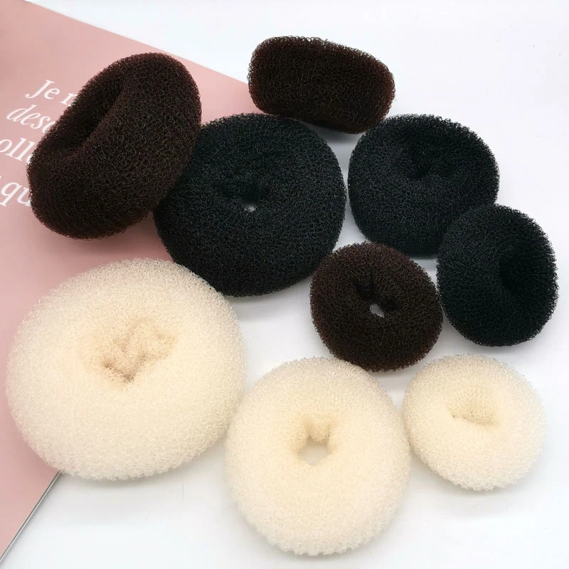 1Pc S M L Black/Brown/Ivory Magic Hair Bun Maker Donut Bagel For Hair Tools Hairpin Hair Accessories For Women Styling Braids 3